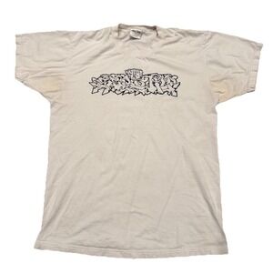 Vintage Single Stitch Graphic T Shirt White Size M Streetwear Tee Graffiti